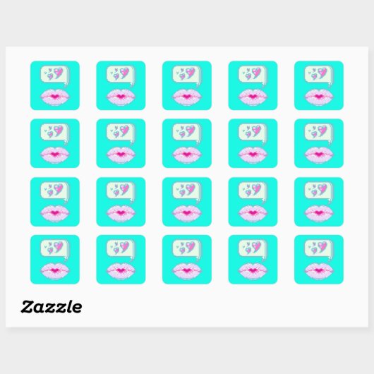 Pastel Pixel Kissy Lips - Voorjaar Sticker (Vel)