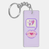 Pastel Pixel Kissy Lips - Zomer Acryl Sleutelhange Sleutelhanger (Voorkant Links)