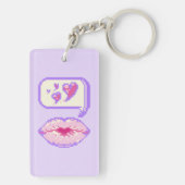 Pastel Pixel Kissy Lips - Zomer Acryl Sleutelhange Sleutelhanger (achterkant)