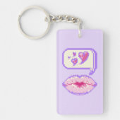 Pastel Pixel Kissy Lips - Zomer Acryl Sleutelhange Sleutelhanger (Voorkant)