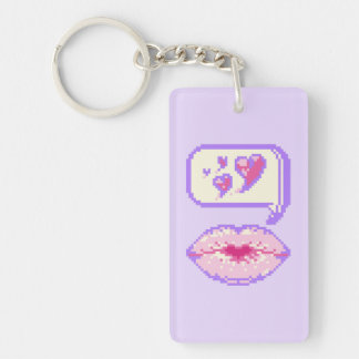 Pastel Pixel Kissy Lips - Zomer Acryl Sleutelhange Sleutelhanger