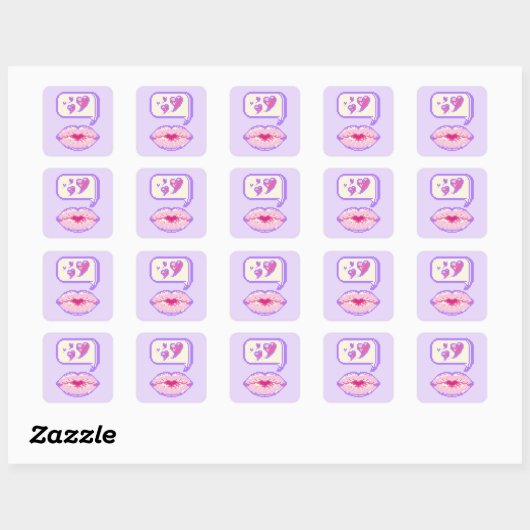 Pastel Pixel Kissy Lips - Zomerse Sticker (Vel)