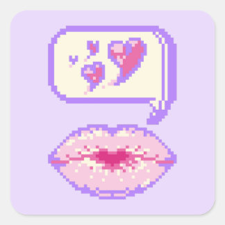 Pastel Pixel Kissy Lips - Zomerse Sticker