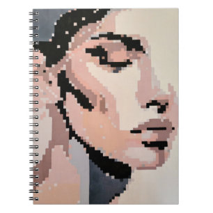 Pastel Pixel Portret van Sereniteit Notitieboek