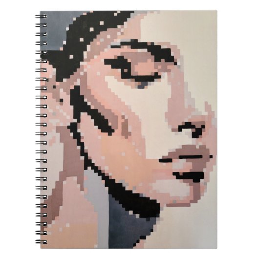 Pastel Pixel Portret van Sereniteit Notitieboek (Voorkant)