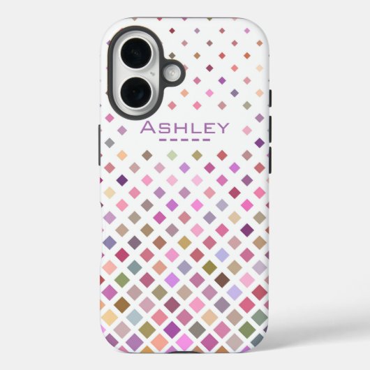 Pastel Pixels Cool Geometric Pattern Gepersonalise Case-Mate iPhone Case (Achterkant)