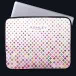 Pastel Pixels Cool Geometric Pattern Gepersonalise Laptop Sleeve<br><div class="desc">Modern geometrisch patroon van vallende pixels.</div>