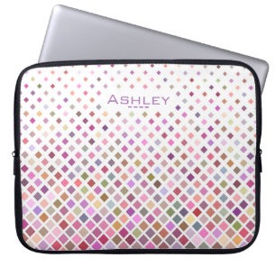 Pastel Pixels Cool Geometric Pattern Gepersonalise Laptop Sleeve