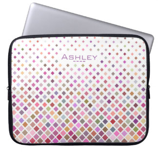 Pastel Pixels Cool Geometric Pattern Gepersonalise Laptop Sleeve