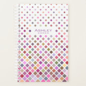 Pastel Pixels Cool Geometric Pattern Gepersonalise Planner (Voorkant)