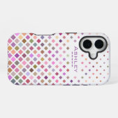 Pastel Pixels Koel Geometrisch Patroon Persoonlijk iPhone 16 Hoesje (Achterkant horizontaal)