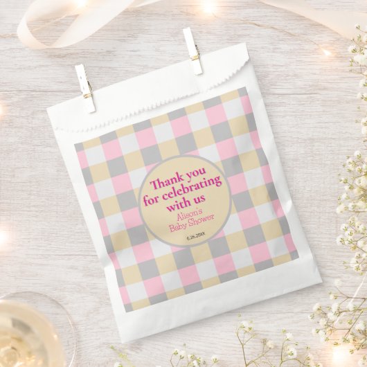 Pastel Plaid Baby shower Bedankzakje (Geknipt)