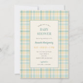 Pastel Plaid Baby Shower Invitation Kaart (Voorkant)