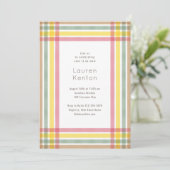 Pastel Plaid Baby shower Kaart (Staand voorkant)