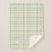 Pastel Plaid Baby's Eerste Kerstmis Sherpa Deken (Voorkant)