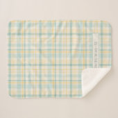 Pastel Plaid Baby's Eerste Kerstmis Sherpa Deken (Voorkant (horizontaal))