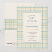 Pastel Plaid Babyshower Uitnodiging (Voorkant / Achterkant)