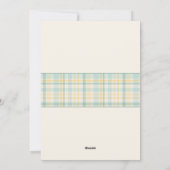 Pastel Plaid Babyshower Uitnodiging (Achterkant)