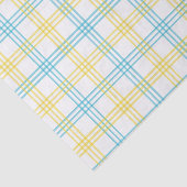 Pastel Plaid Blauw Geel DIY Decoupage Papier (Detail)