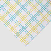 Pastel Plaid Blue Yellow DIY Decoupage Paper Tissuepapier (Detail)