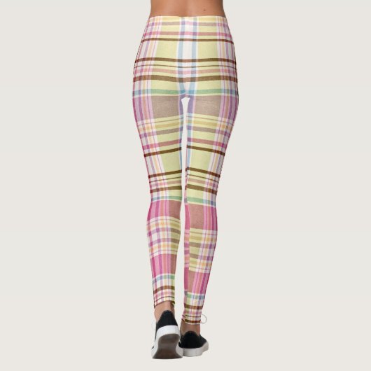 Pastel Plaid Classic Springtime Pattern Leggings (Achterkant)