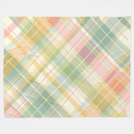 Pastel Plaid Fleece Deken (Voorkant (Horizontaal))
