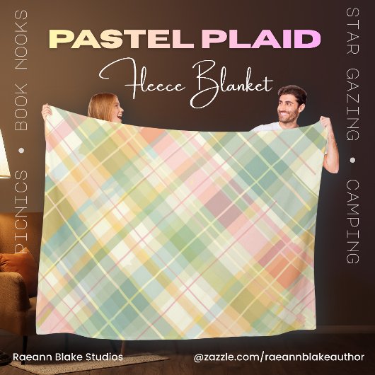 Pastel Plaid Fleece Dekens