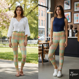 Pastel Plaid Kleurblok Helder Lentemotiv Leggings