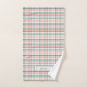 Pastel Plaid met naam Bad Handdoek (Handdoek)