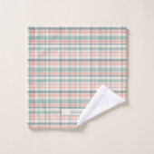 Pastel Plaid met naam Bad Handdoek (Wasdoekje)