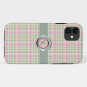 Pastel Plaid Monogram iPhone 5 Hoesje (Achterkant (horizontaal))