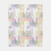 Pastel Plaid Paashaas Patroon Fleece Deken (Voorkant)