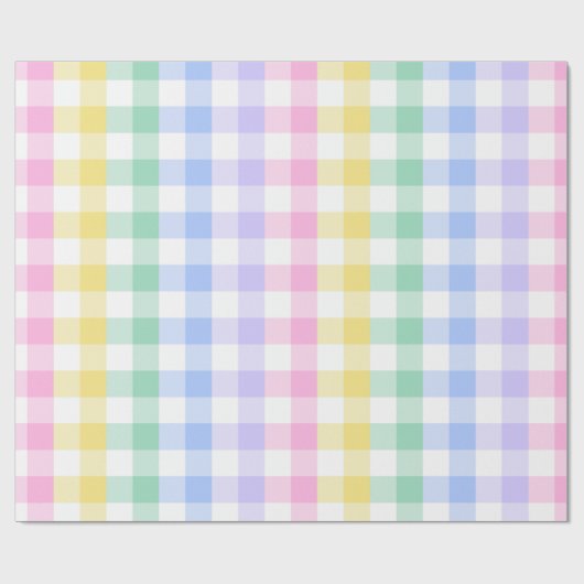 Pastel Plaid Rainbow Retro Gingham Cadeaupapier (Vlak)