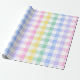 Pastel Plaid Rainbow Retro Gingham Cadeaupapier
