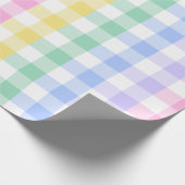 Pastel Plaid Rainbow Retro Gingham Cadeaupapier (Hoek)