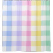 Pastel Plaid Rainbow Retro Gingham Douchegordijn (Voorkant)