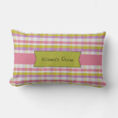 Pastel Plaid Schattige Meisjes Kussen (Voorkant)