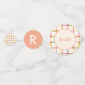 Pastel Plaid "Twee veel plezier" 2e verjaardag Cus Confetti (Achterkanten)