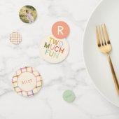 Pastel Plaid "Twee veel plezier" 2e verjaardag Cus Confetti (Groep)