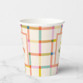 Pastel Plaid "Twee veel plezier" 2e verjaardag Cus Papieren Bekers (Rechts)