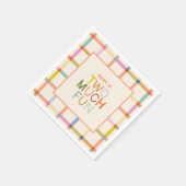 Pastel Plaid "Twee veel plezier" 2e verjaardag Cus Servet (Hoek)