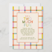 Pastel Plaid "Twee veel plezier" 2e verjaardag fot Kaart (Voorkant)