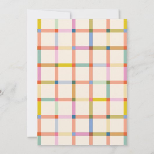 Pastel Plaid "Twee veel plezier" 2e verjaardag Kaart (Achterkant)