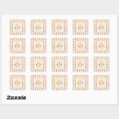 Pastel Plaid "Twee veel plezier" 2e verjaardag Vierkante Sticker (Vel)