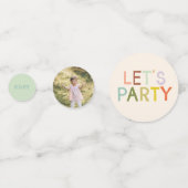 Pastel Plaid "Two Much Fun" 2nd Birthday Custom Confetti (Voorkanten)