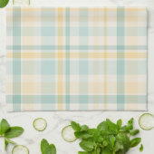 Pastel Plaid - yellow teal cream Theedoek (Gevouwen)