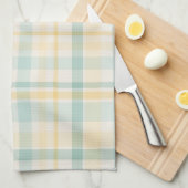 Pastel Plaid - yellow teal cream Theedoek (Quarter Fold)