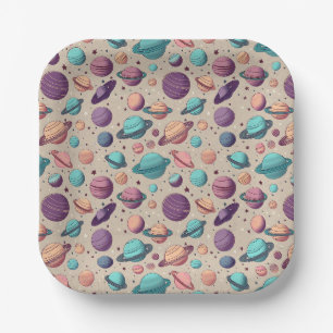 Pastel Planeten Papieren Bordje