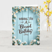 Pastel Plank Verjaardagskaart Kaart (Gele Bloem)