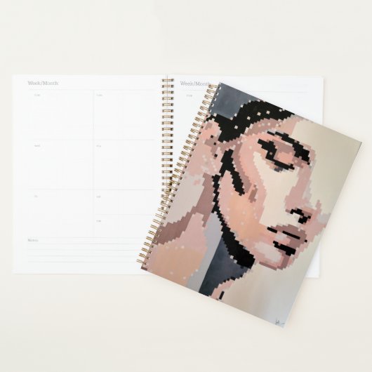 Pastel planner met zachte pixel portret (Display)